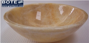 Golden Yellow Jade Wash Basin Bowls Bathroom Sinks