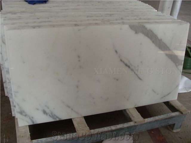 Calacatta Carrara White Marble Cutting Tiles Wall Panel Hotel Flooring Pattern