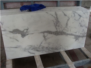 Calacatta White Marble Cutting Tiles Wall Panel Hotel Flooring Pattern