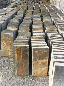 Cheap Chinese Rusty Slate Tiles,Natural Brown Flooring,Wall Stone