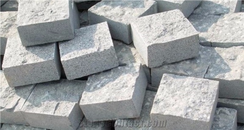 Fan Shape Granite Cube Stone,Cobble,Paver,On Mesh,Paving