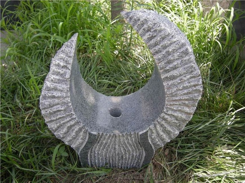 Garden Fountain Stone,Waterfall,Dark Grey Granite,Outdoor Landscaping