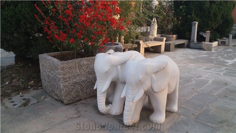 Granite Animals Sculpture&Statues, Carving Stone Elephent, Hand Carved