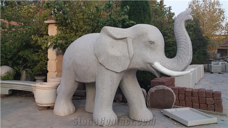 Granite Animals Sculpture&Statues, Carving Stone Elephent, Hand Carved
