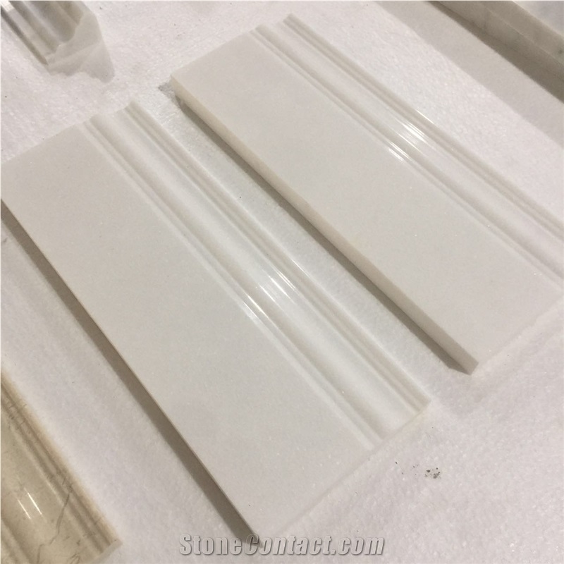 White Marble Skirting,Border,Wall Molding,Bullnose Moldings,Liners