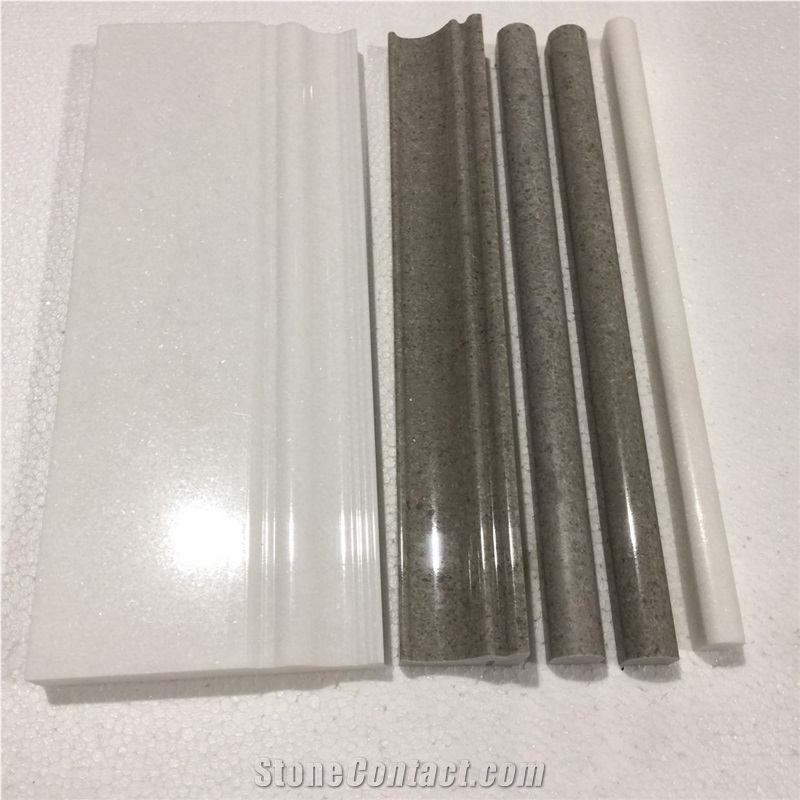 White Marble Skirting,Border,Wall Molding,Bullnose Moldings,Liners