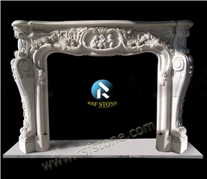 White Marble Fireplace Mantel