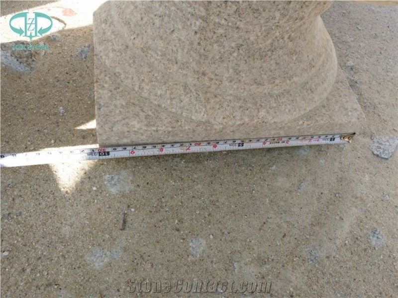 G681 Pink Granite Carved Goblet Shape Flower Stand Flower Pots