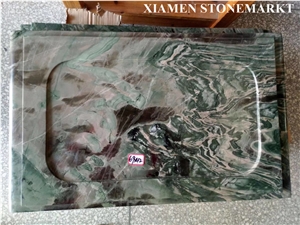 Nine Dragon Green Jade Tea Trays Shape Customized,Interior Furniture