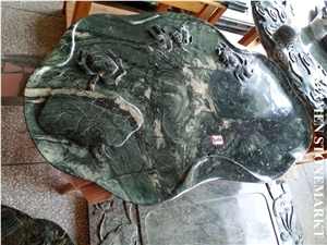 Nine Dragon Green Marble Tea Trays Shape Customized,Interior Furniture