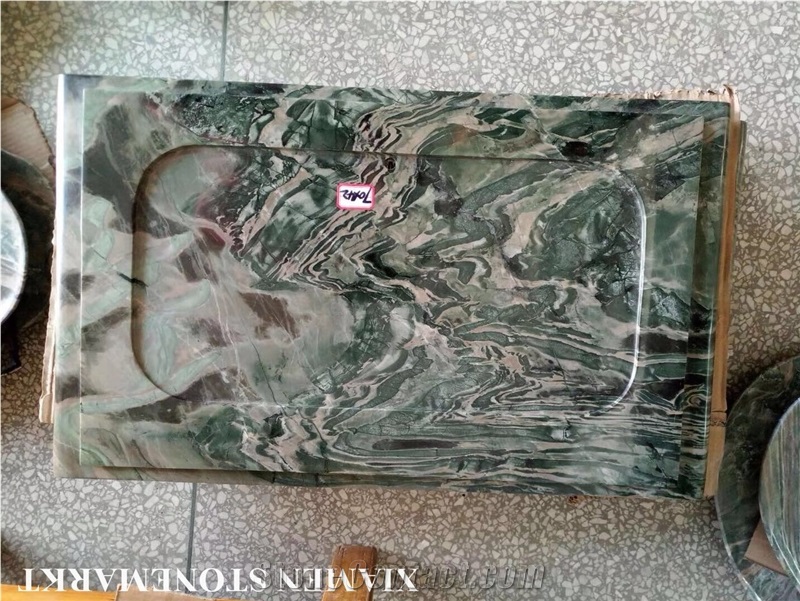Nine Dragon Green Marble Tea Trays Shape Customized,Interior Furniture