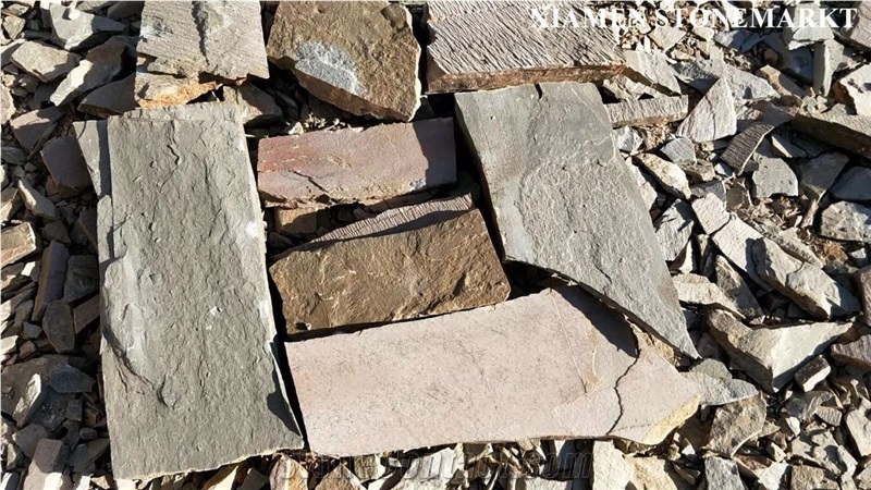 Rustic Brown Slate Tiles Inrregular Pavers,Slate Floor Paving Pattern