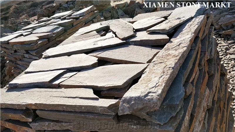 Rusty Brown Slate Tiles Inrregular Pavers,Slate Floor French Pattern