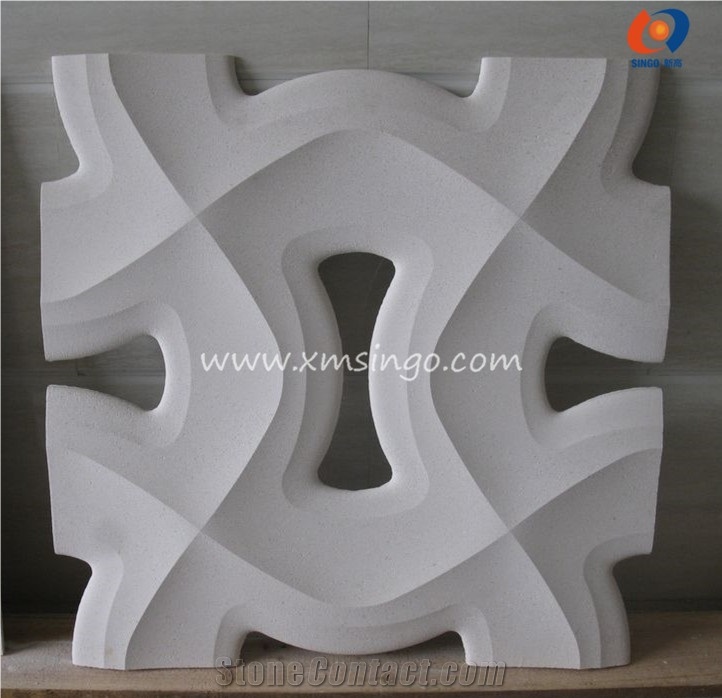 Arabesque Water Jet Marble Stone Mosaic Italy White Lantern Shaped