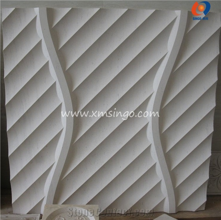 Arabesque Water Jet Marble Stone Mosaic Italy White Lantern Shaped