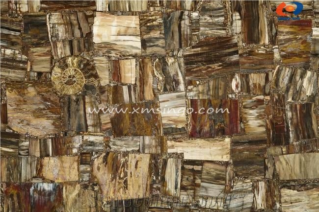 Grey Bamboo Semiprecious Stone Slabs & Tiles