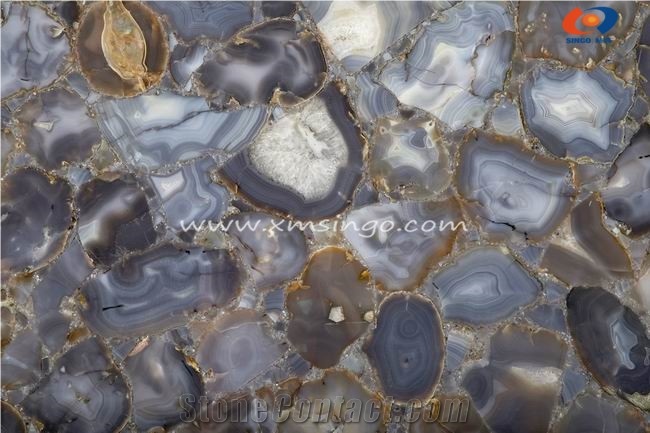 Grey Bamboo Semiprecious Stone Slabs & Tiles