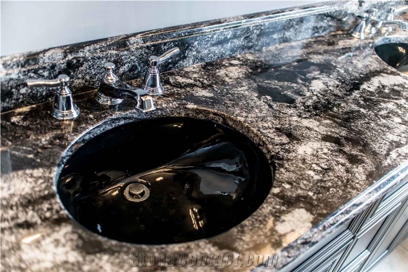 Black Space Granite Bathroom Vanity Tops
