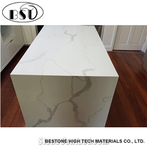 Customized Calacatta Quartz Stone Reception Counter