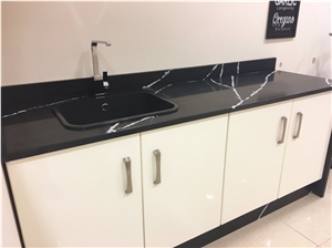 Eternal Marquina Semiprecious Artificial Quartz Stone Countertop
