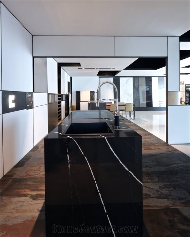 Eternal Marquina Semiprecious Artificial Quartz Stone Countertop