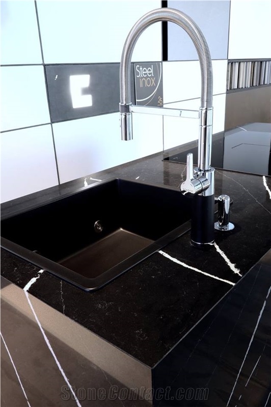 Eternal Marquina Semiprecious Artificial Quartz Stone Countertop