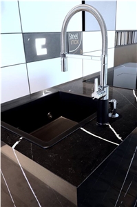 Eternal Marquina Semiprecious Artificial Quartz Stone Countertop