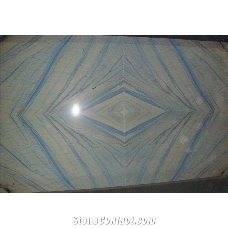 Azul Imperial Fantasy Open Book Floor Tiles Grey Blue Veins Marble