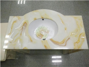 Ls-J004 Clouds Jade Vanity / Artificial Stone Bath Tops