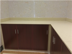 Ls-Q003 Beige Diamond Artificial Stone Slabs&Tiles Flooring