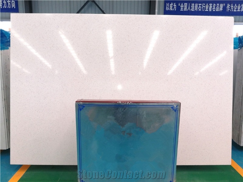 Ls-Q004 Silver White Diamond Artificial Stone Slabs&Tiles Flooring