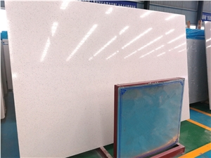 Ls-Q004 Silver White Diamond Artificial Stone Slabs&Tiles Flooring