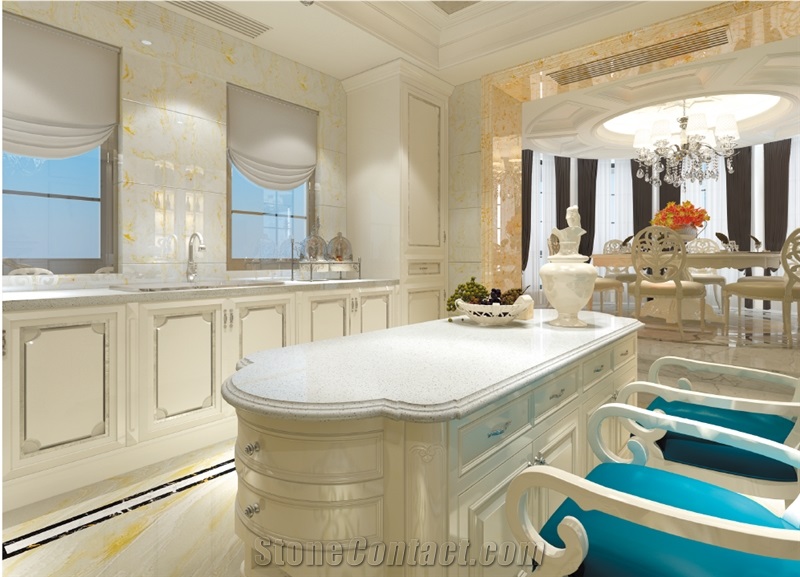 Ls-Q007 Calla Lily Diamond Artificial Stone Slabs&Tiles Flooring
