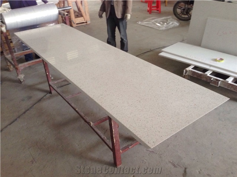 White Mirror Fleck Quartz-P005-Countertop Kitchen Tops Worktops