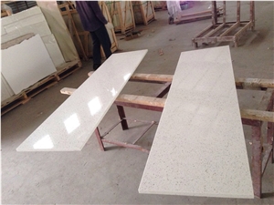 White Mirror Fleck Quartz-P005-Countertop Kitchen Tops Worktops