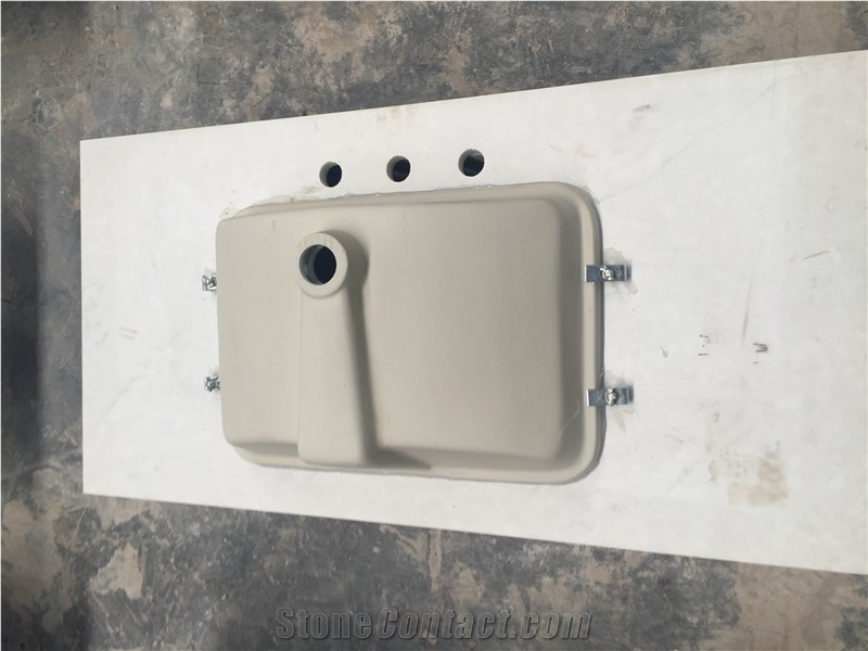 White Quartz with the Sink Master Bath Tops Vanity Top