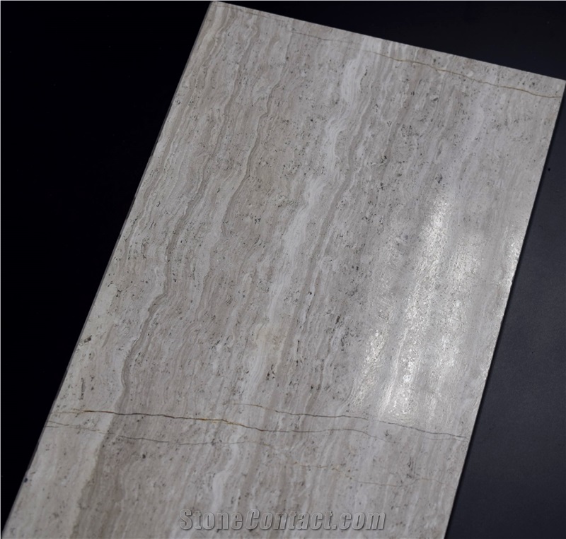 Chinese White Polished Wooden Price Serpegiante Marble Slab