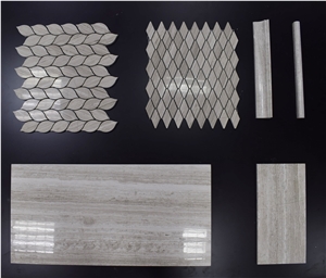 Chinese White Polished Wooden Price Serpegiante Marble Slab