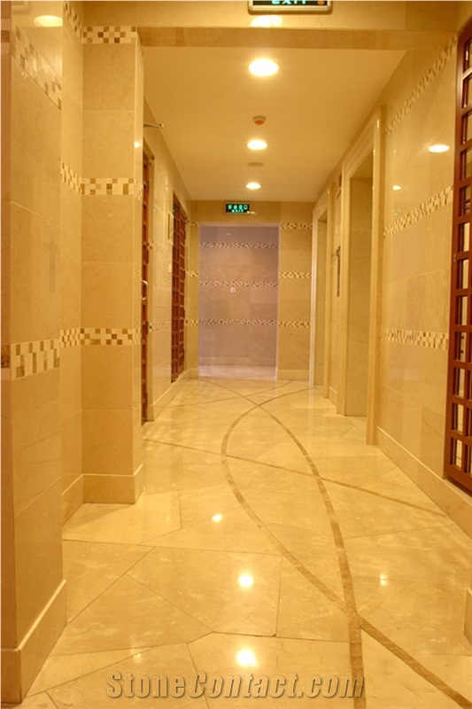 Classico Yellow Patara Beige Cream Galala Cremy Marble Slab Tile