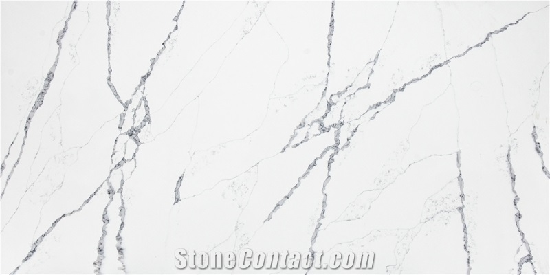 Calacatta Canyon Quartz Stone Customized Kitchen Countertops, Worktops