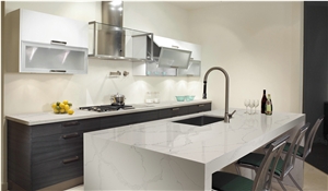 Calacatta Nuvo Quartz Stone Customized Kitchen Countertops, Worktops