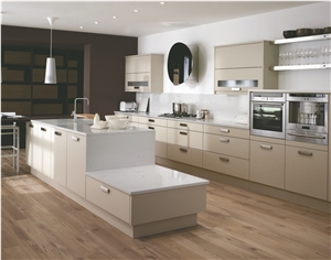China Snow White Quartz Stone Customized Kitchen Countertops, Worktops
