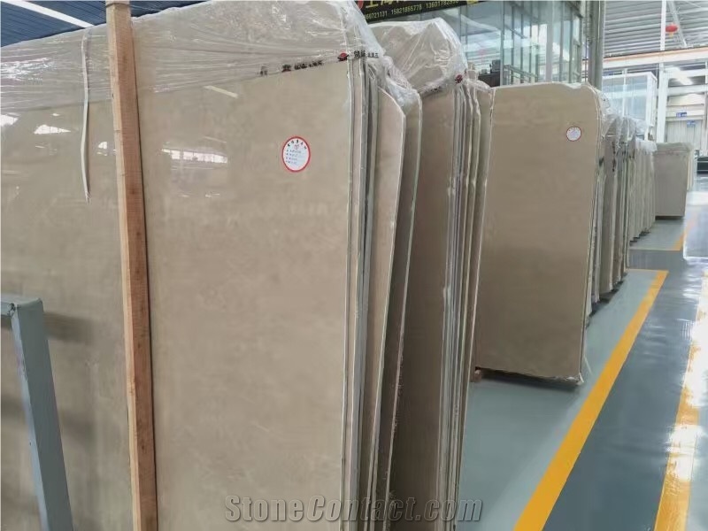 Cream New Royal Botticino Marble Polished Big Slabs, Cut-To-Size Tiles