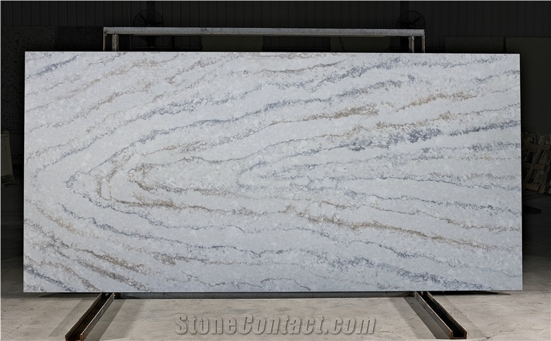 Haleakala Grey Quartz Stone Customized Kitchen Countertops, Worktops