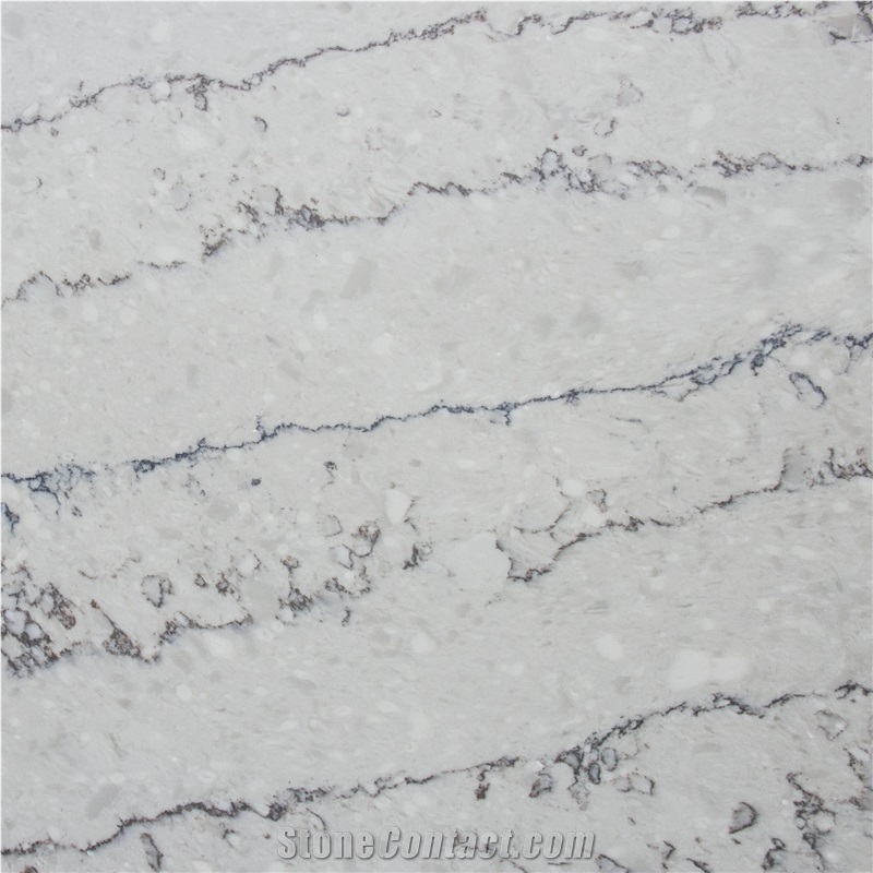 Hawaiian Surf Grey Quartz, Artificial Engineered Stone Slabs, Tiles