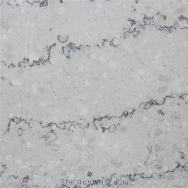 Hawaiian Surf Grey Quartz, Artificial Engineered Stone Slabs, Tiles
