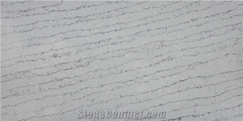 Hawaiian Surf Grey Quartz, Artificial Engineered Stone Slabs, Tiles