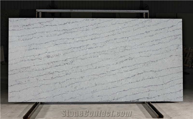 Hawaiian Surf Grey Quartz, Artificial Engineered Stone Slabs, Tiles