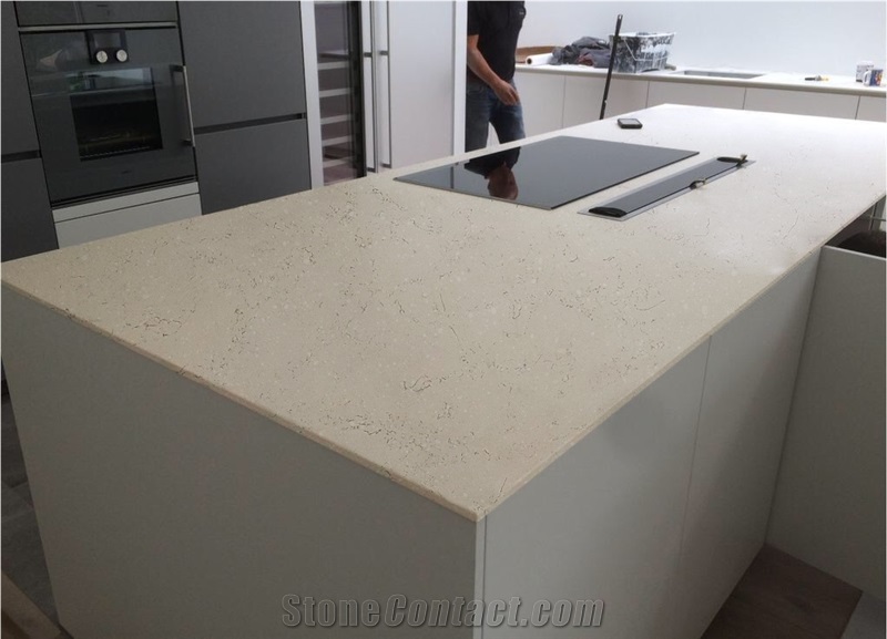 London Grey Quartz Stone Customized Kitchen Countertops & Worktops