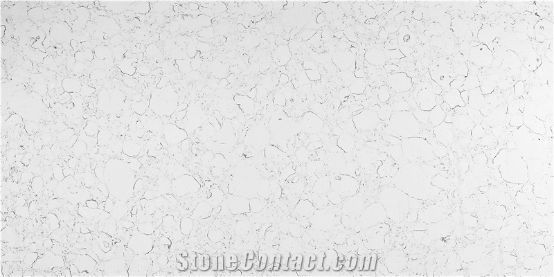 Lyra White Quartz Stone Customized Kitchen Countertops & Worktops